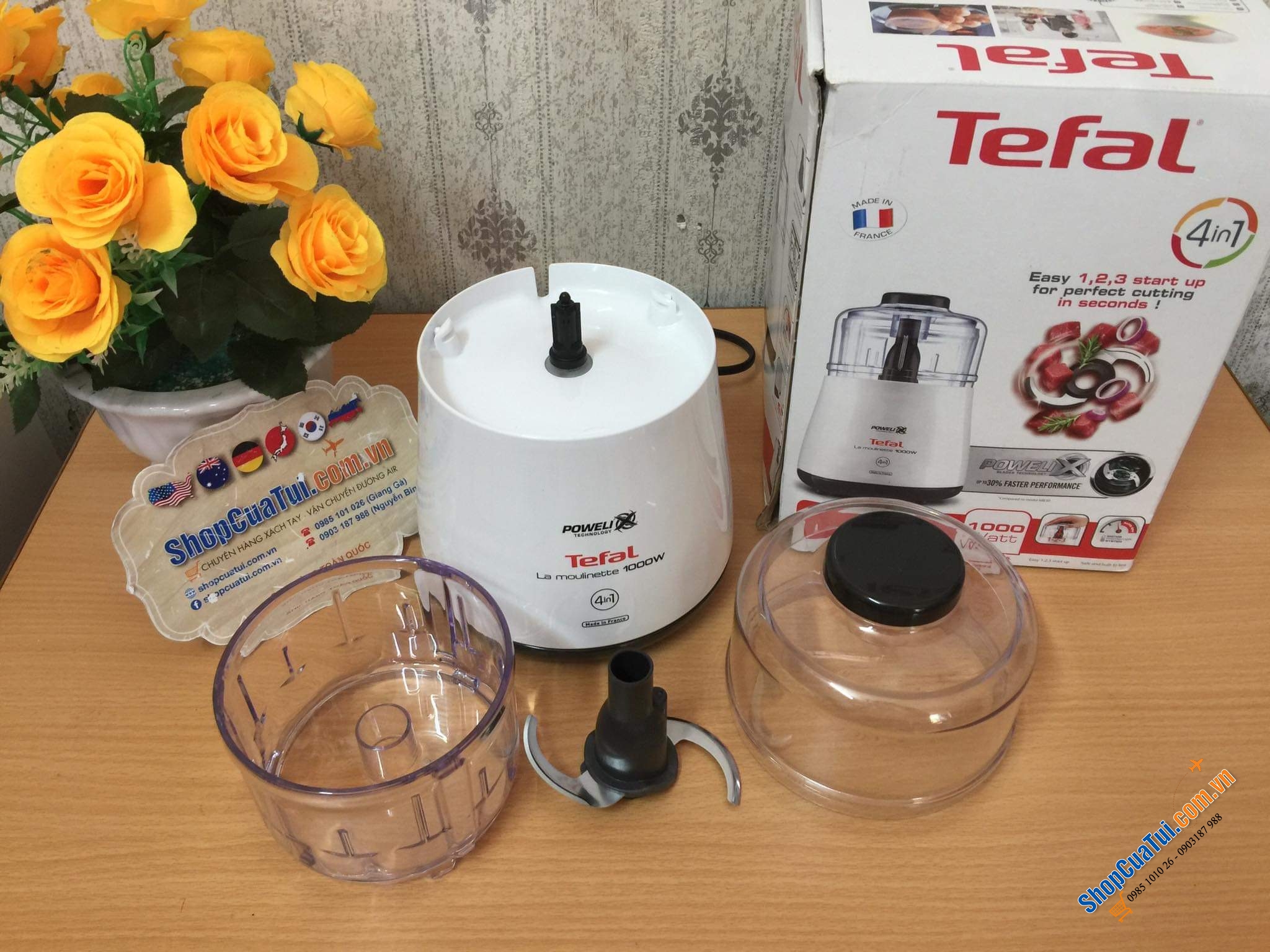 Máy xay thịt Tefal DPA130 - Máy xay thịt cá rau đa năng Tefal DPA 130 công suất 1000W cực khỏe, hàng xịn xò