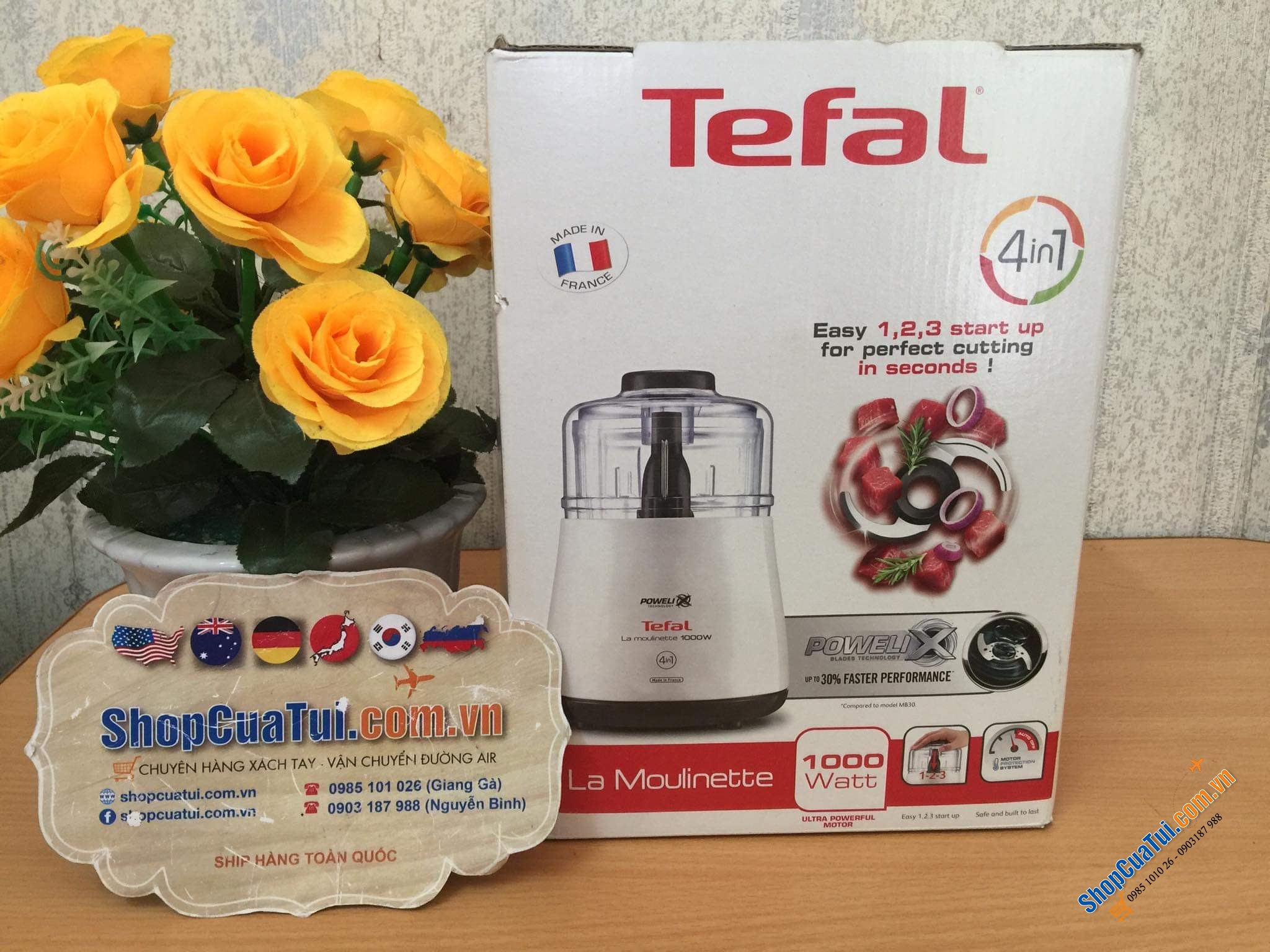 Máy xay thịt Tefal DPA130 - Máy xay thịt cá rau đa năng Tefal DPA 130 công suất 1000W cực khỏe, hàng xịn xò