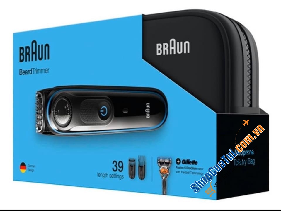 TRỌN BỘ CẠO RÂU BRAUN BT3040 - TẶNG KÈM DAO CẠO RÂU GILLETTE VÀ TÚI ĐỰNG