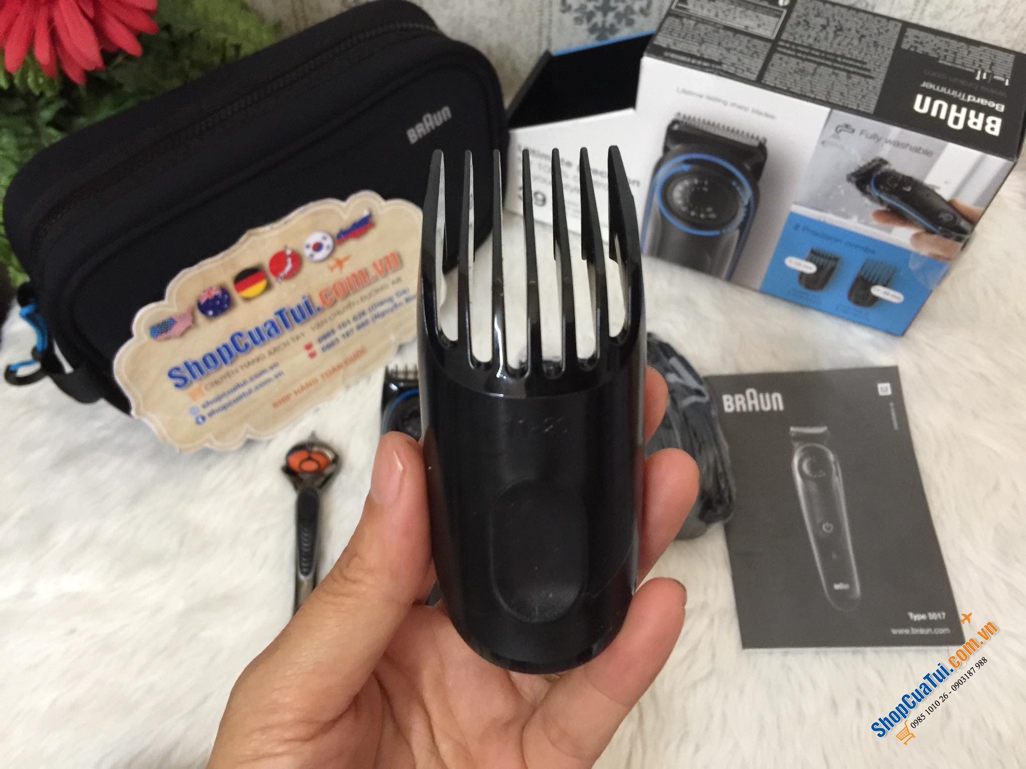 TRỌN BỘ CẠO RÂU BRAUN BT3040 - TẶNG KÈM DAO CẠO RÂU GILLETTE VÀ TÚI ĐỰNG