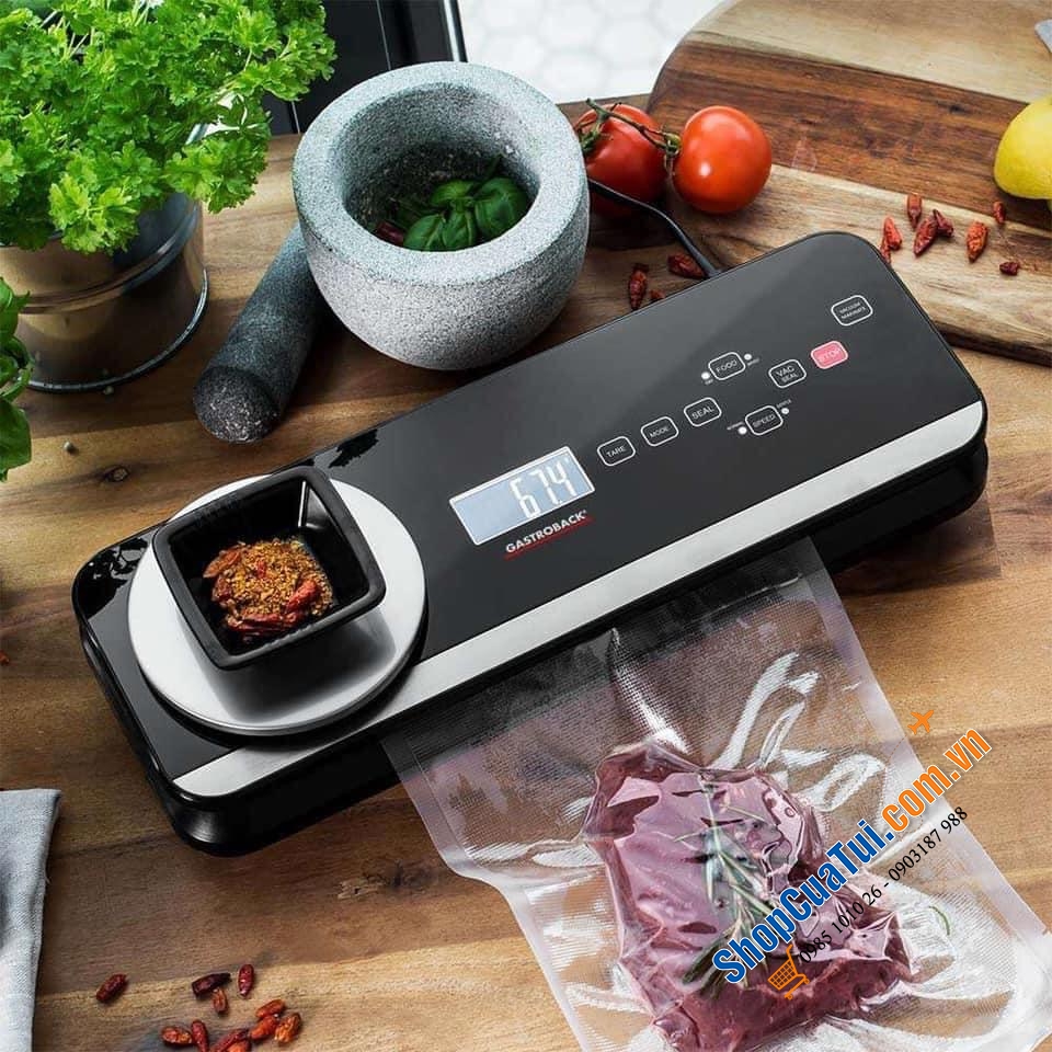 MÁY HÚT CHÂN KHÔNG VÀ CÂN NHÀ BẾP 2 TRONG 1 GASTROBACK DESIGN VAKUUMIERER ADVANCE SCALE PRO
