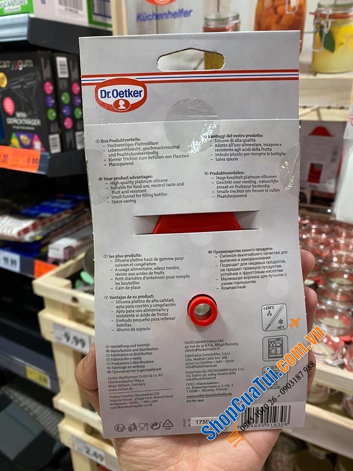 PHỄU RÓT NHIỀU SIZE SILICON DR OETKER.