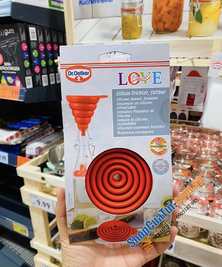 PHỄU RÓT NHIỀU SIZE SILICON DR OETKER.