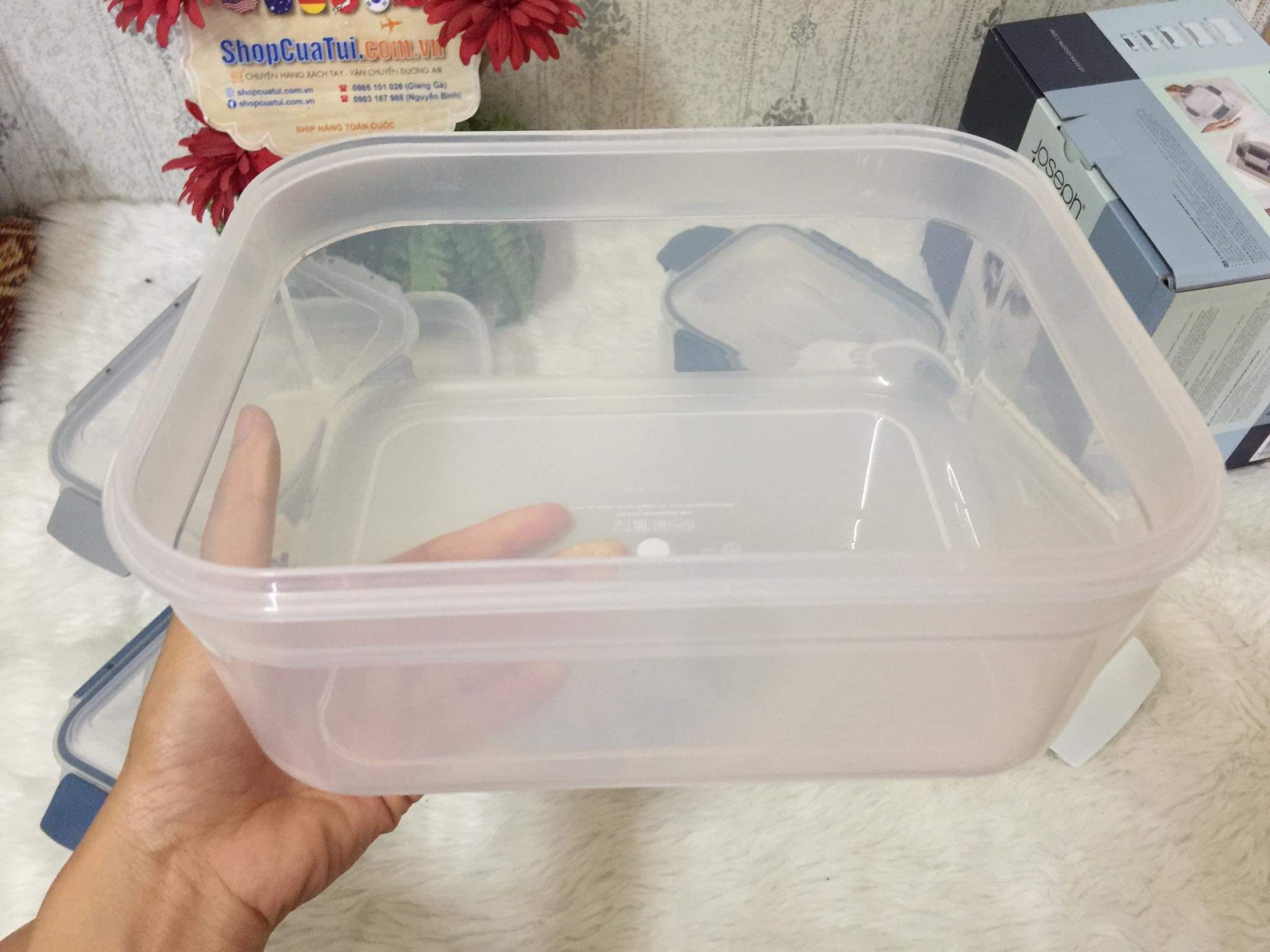 Hộp đựng cơm, Set 5 hộp đựng thực phẩm CAO CẤP Joseph Joseph màu ghi