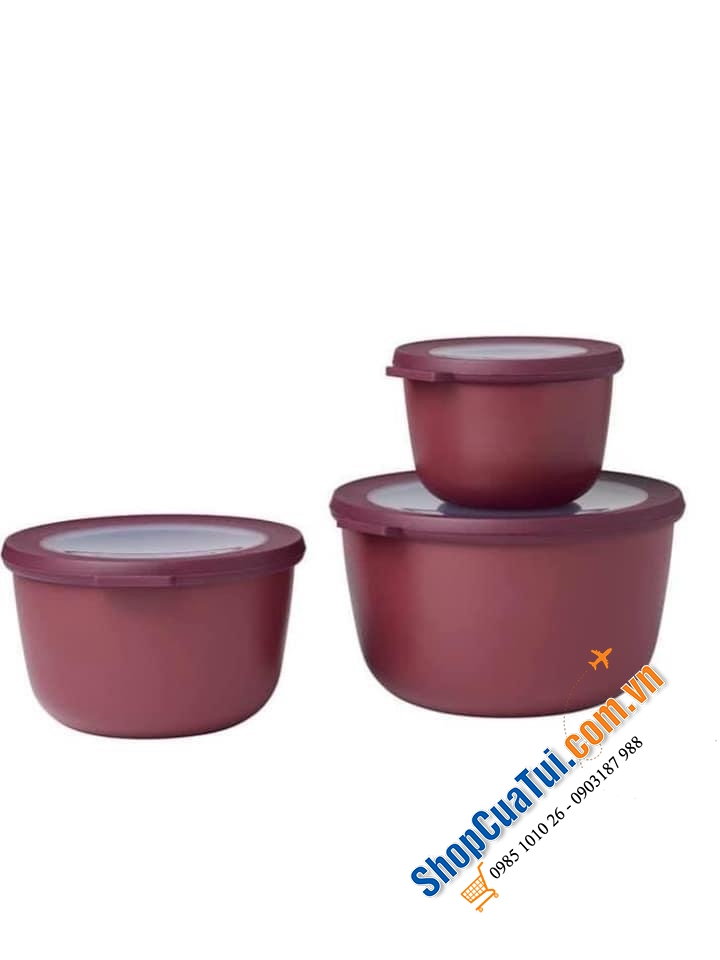 SÉT 3 BÁT ĐỰNG ĐỒ CÓ NẮP - made in Holland