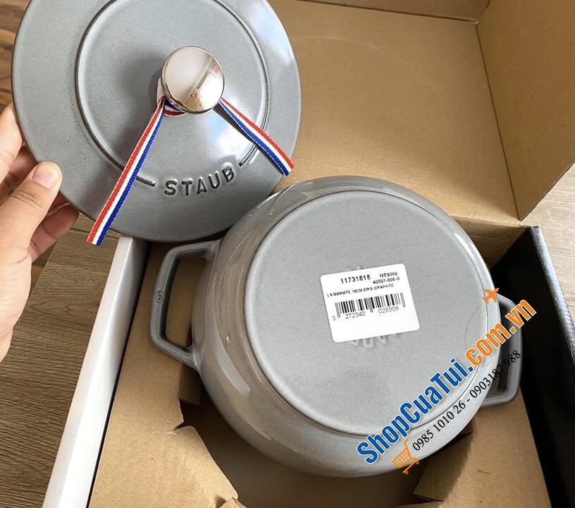 NỒI STAUB XÁM TRÒN 18 CM LA MARMITE 1,66L.