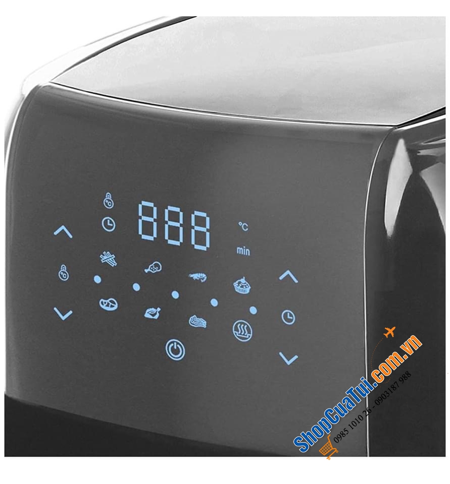 Dung tích rổ chiên lớn 5,5l thoải mái chế biến các món ăn - NỒI CHIÊN KHÔNG DẦU EMERIO AF-123544 - Thế hệ mới màn LED điều chỉnh thông minh.