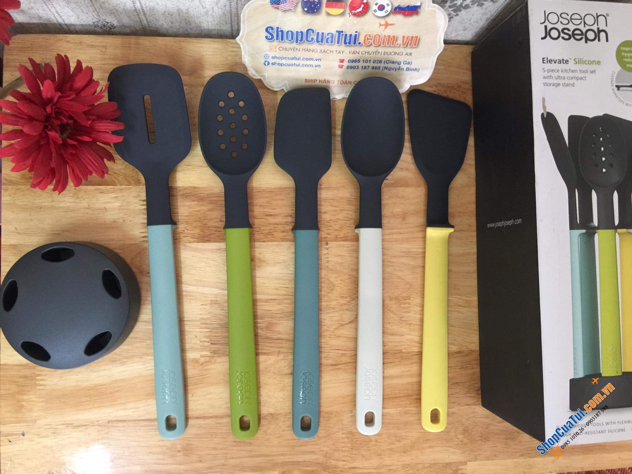 SET DỤNG CỤ NẤU ĂN 6 MÓN SILICON JOSEPH JOSEPH.