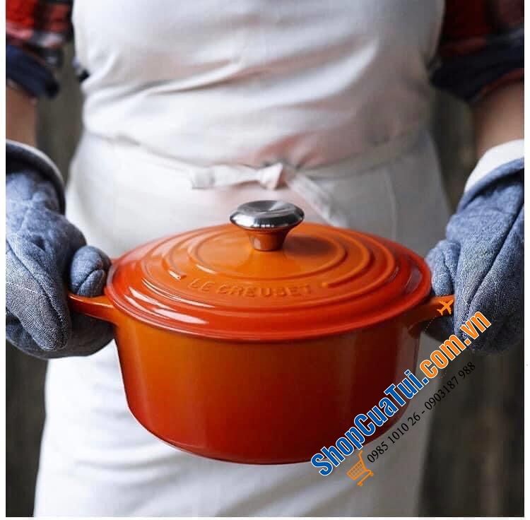 NỒI GANG LECREUSET 24CM - DUNG TÍCH 4,2L - MADE IN FRANCE