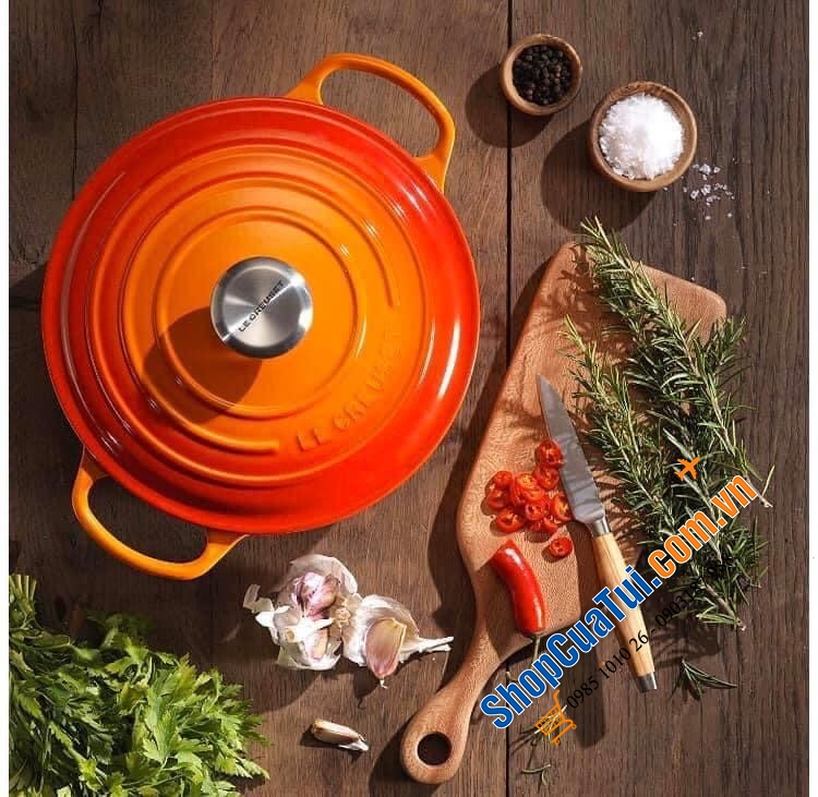 NỒI GANG LECREUSET 24CM - DUNG TÍCH 4,2L - MADE IN FRANCE
