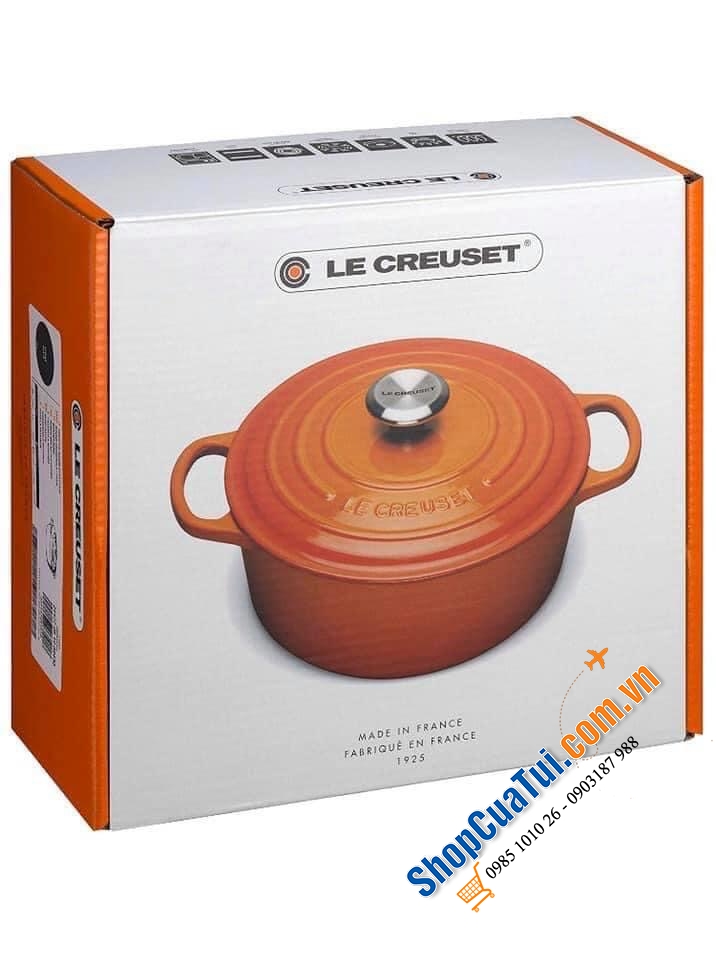 NỒI GANG LECREUSET 24CM - DUNG TÍCH 4,2L - MADE IN FRANCE