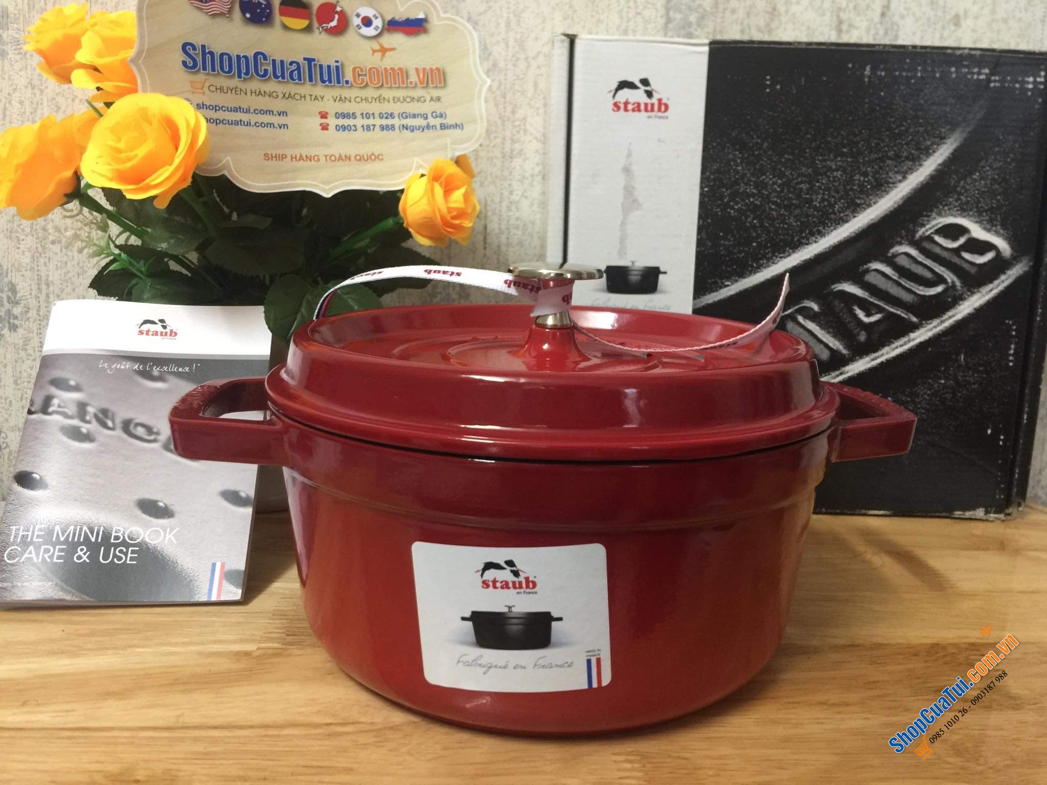 NỒI STAUB 18 CM MÀU ĐỎ RỰC RỠ (màu ĐỎ CHERRY)