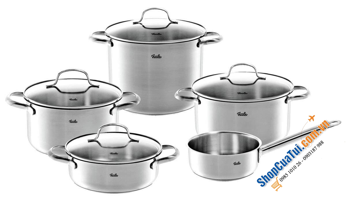 Bộ nồi FISSLER TORONTO 5 nồi (chất liệu thép bóng mờ sang, bền, chất).