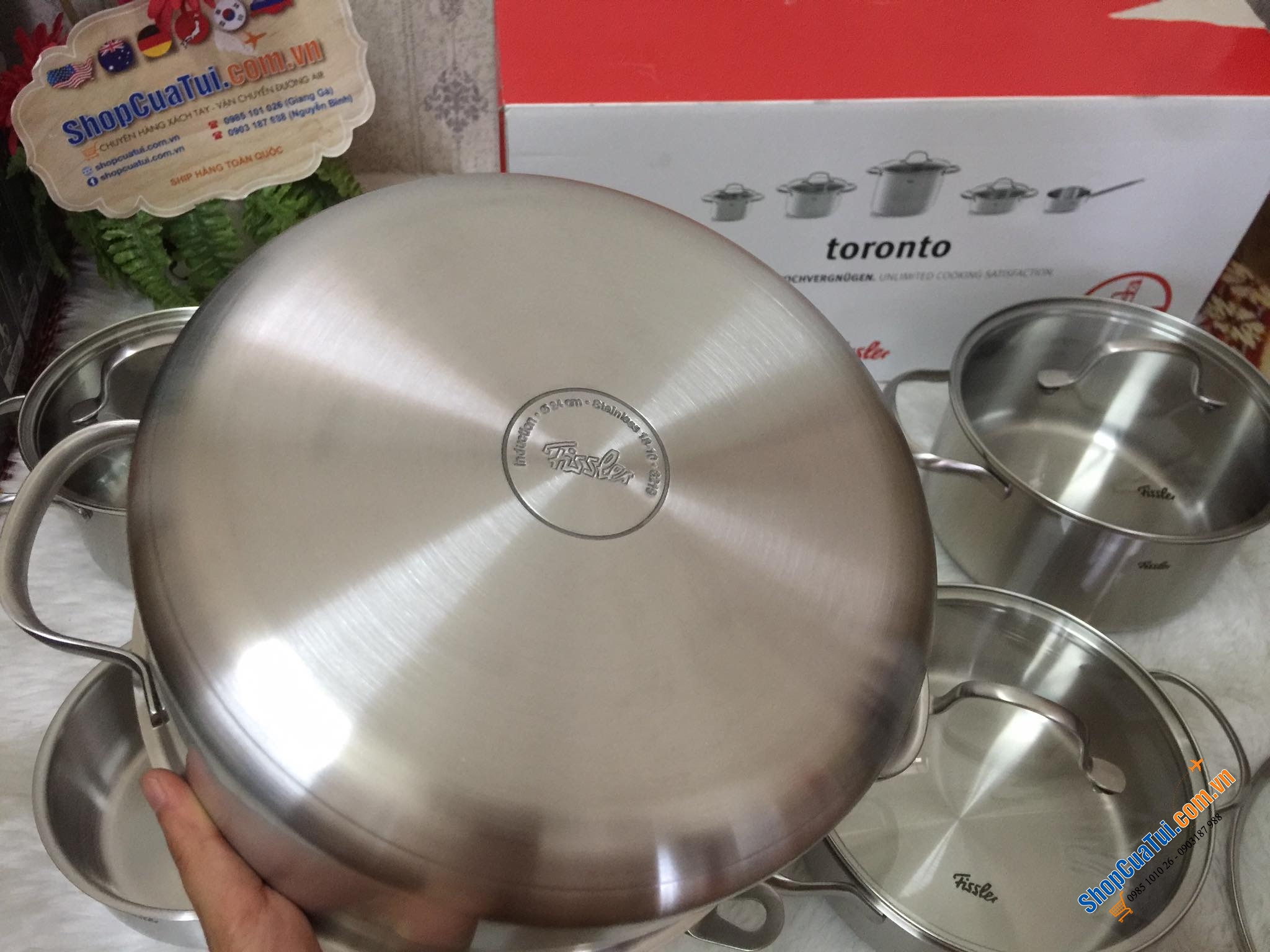 Bộ nồi FISSLER TORONTO 5 nồi (chất liệu thép bóng mờ sang, bền, chất).
