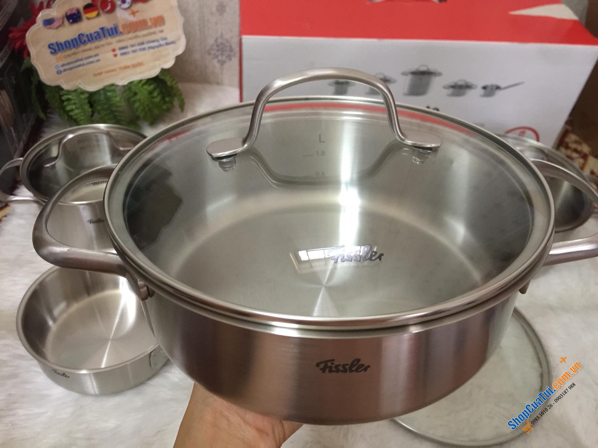 Bộ nồi FISSLER TORONTO 5 nồi (chất liệu thép bóng mờ sang, bền, chất).