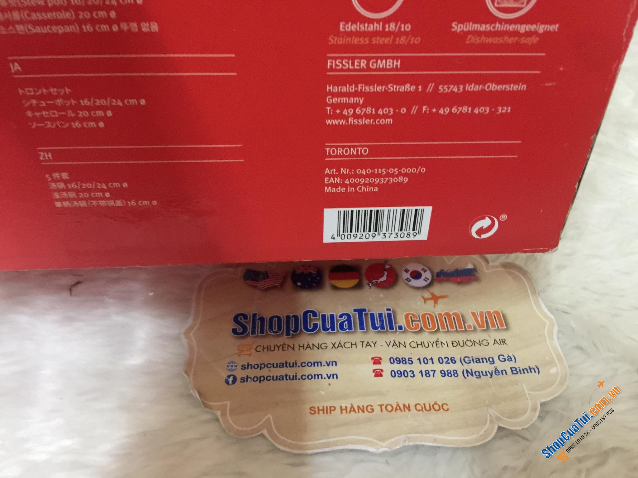 Bộ nồi FISSLER TORONTO 5 nồi (chất liệu thép bóng mờ sang, bền, chất).