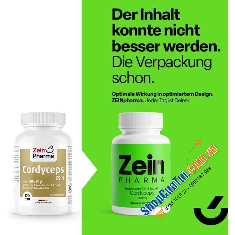Đông trùng hạ thảo của Đức Cordyceps Cs-4  Của Hãng Zein Pharma -  made in Germany.