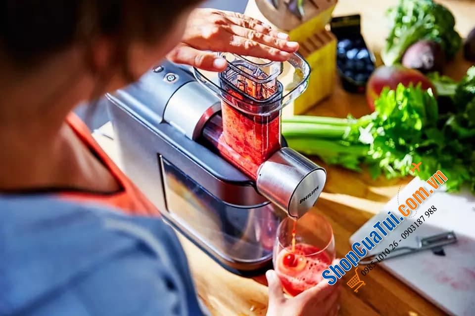 MÁY ÉP CHẬM PHILIPS AVANCE HR1891 - PHIÊN BẢN TÍM LIMITED - MÁY ÉP LỌC KHÔNG RÂY GIÚP TRỌN VẸN HƯƠNG VỊ VÀ VITAMIN.