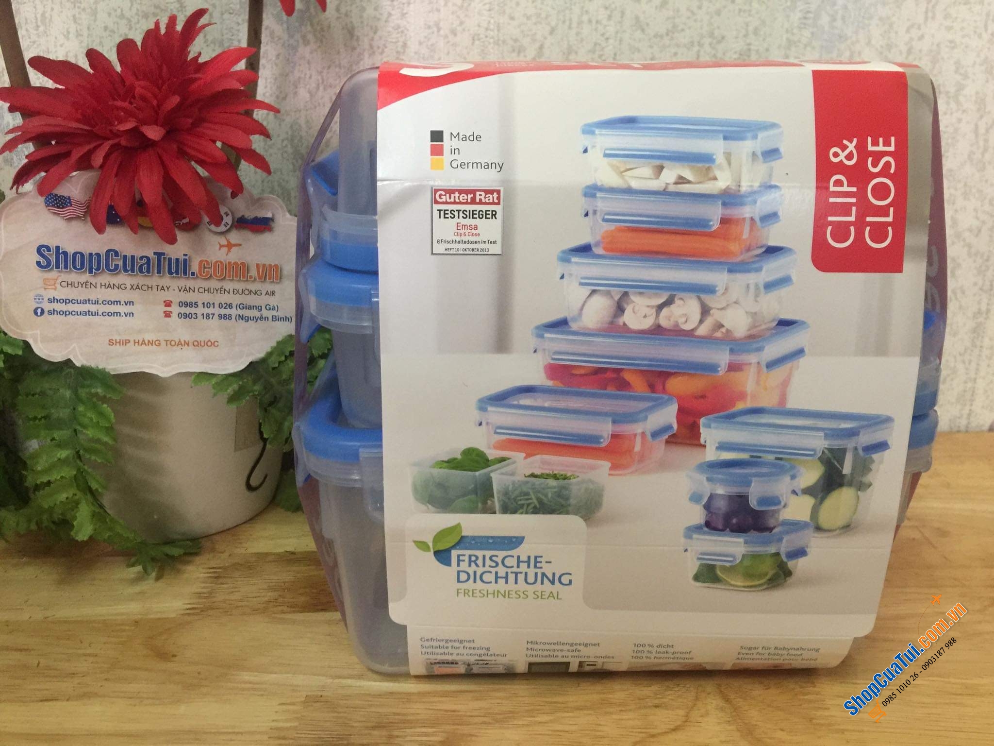 Set Hộp đựng thực phẩm Emsa 9 món.