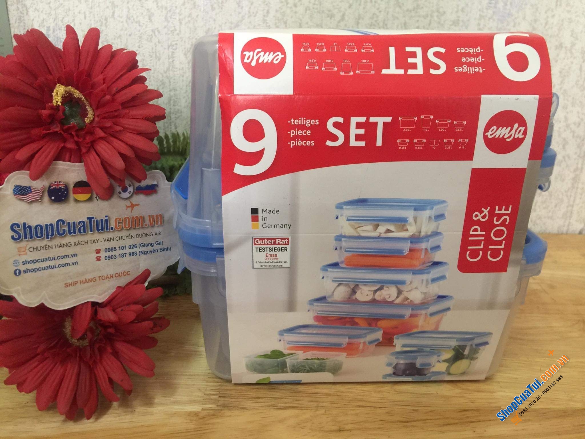Set Hộp đựng thực phẩm Emsa 9 món.