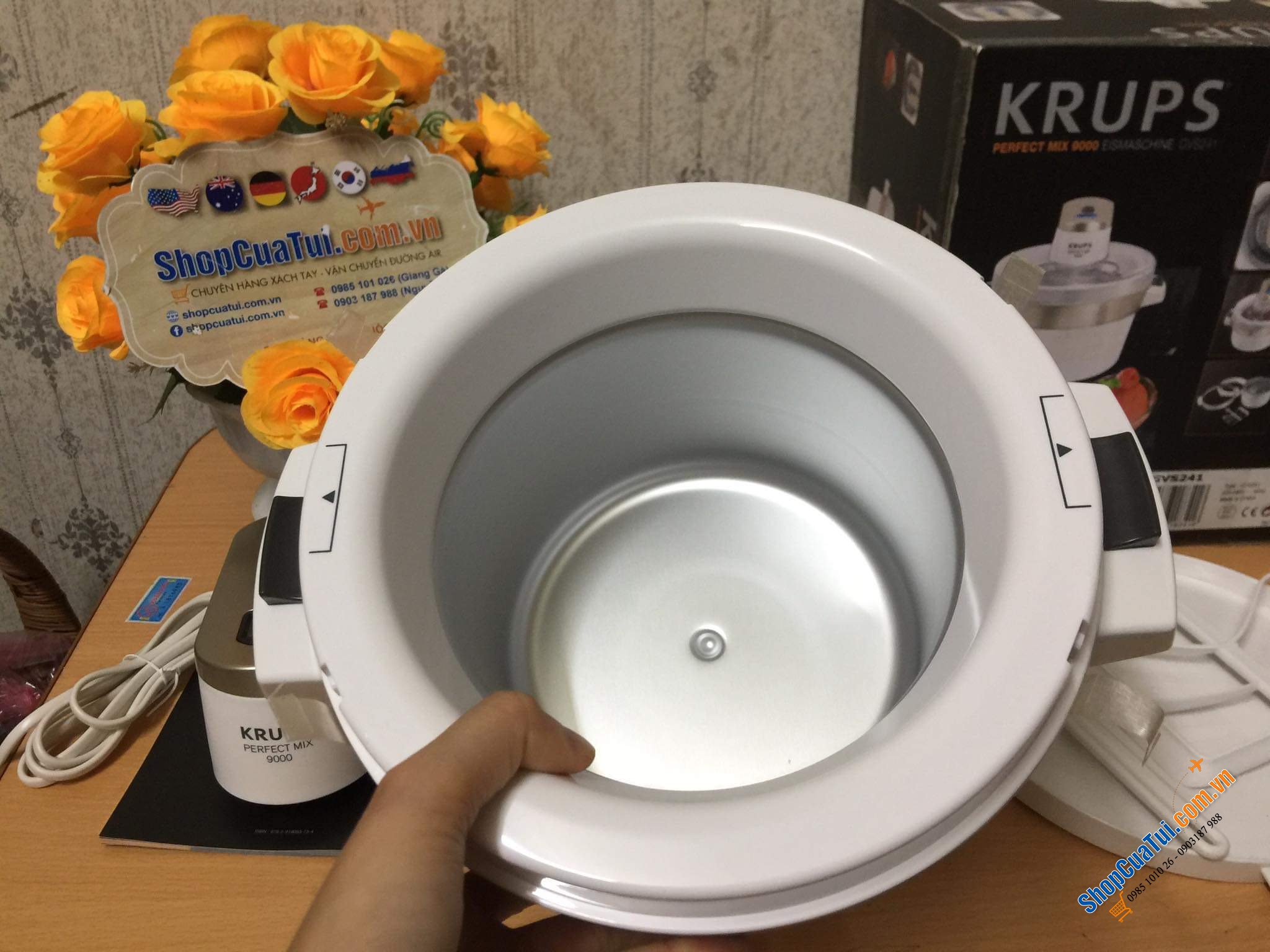 MÁY LÀM KEM KRUPS PERFECT làm được 1kg kem/lần