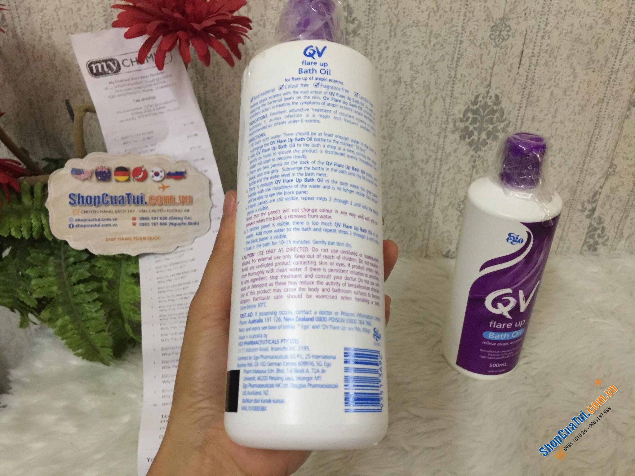 Dầu tắm QV Flare Up Bath Oil 500Ml Eczema Prone chuyên dành cho da chàm, ngứa