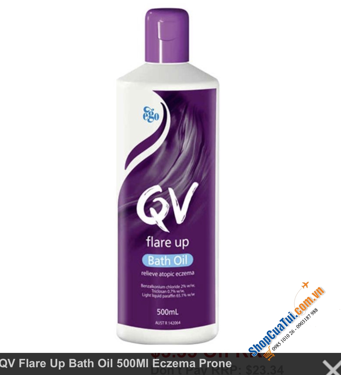 Dầu tắm QV Flare Up Bath Oil 500Ml Eczema Prone chuyên dành cho da chàm, ngứa