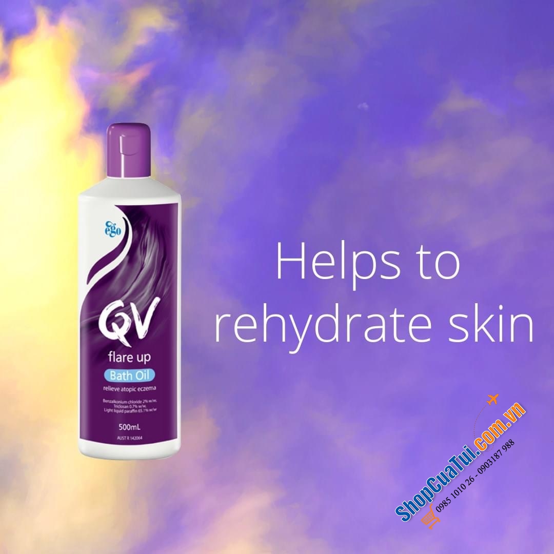 Dầu tắm QV Flare Up Bath Oil 500Ml Eczema Prone chuyên dành cho da chàm, ngứa