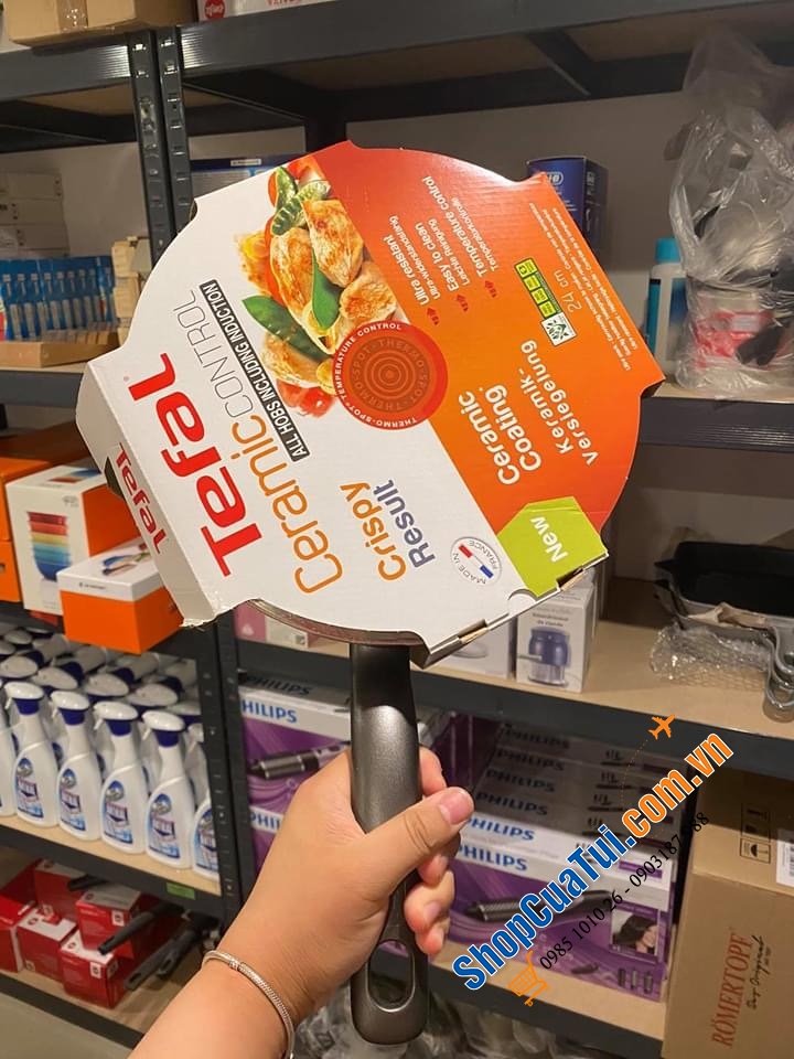 QUÁNH TEFAL GỐM 24 CM - MADE IN FRANCE.