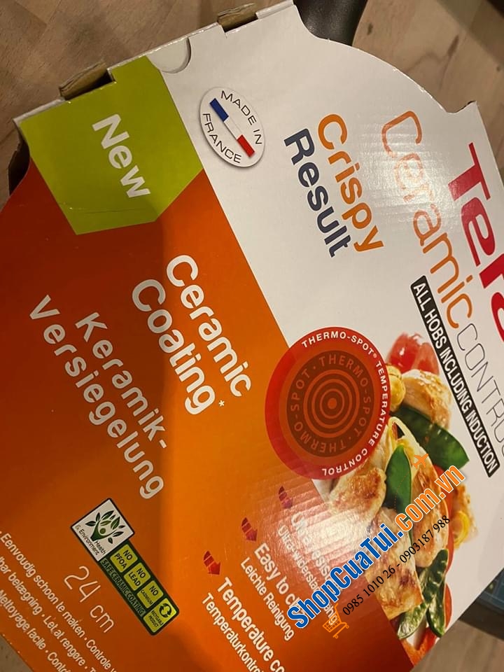 QUÁNH TEFAL GỐM 24 CM - MADE IN FRANCE.