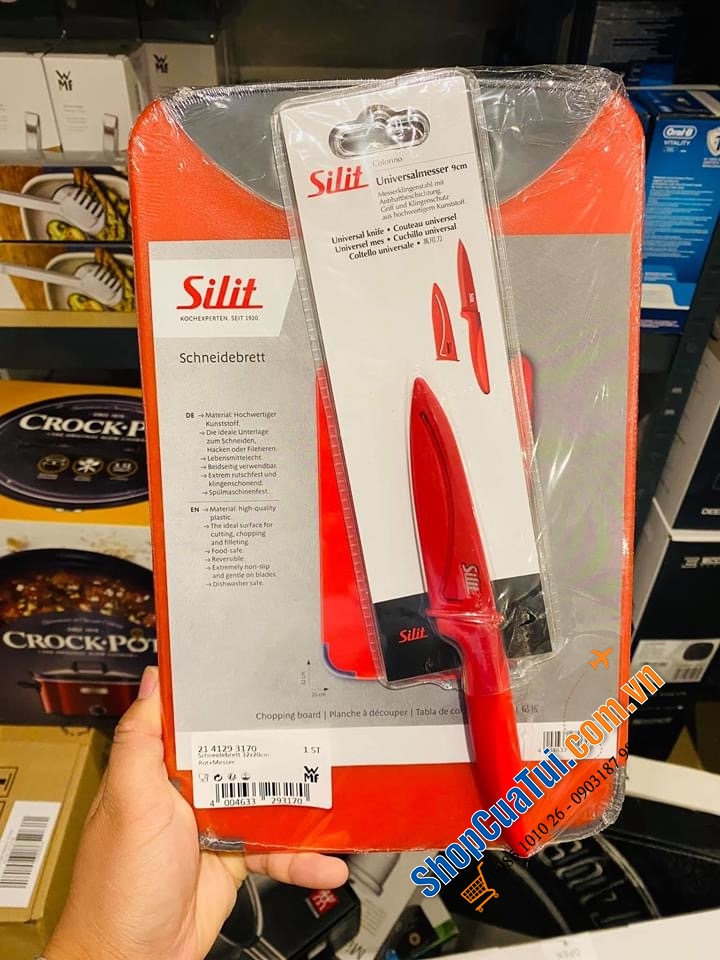 SET THỚT KHÁNG KHUẨN + DAO SILIT MÀU ĐỎ.