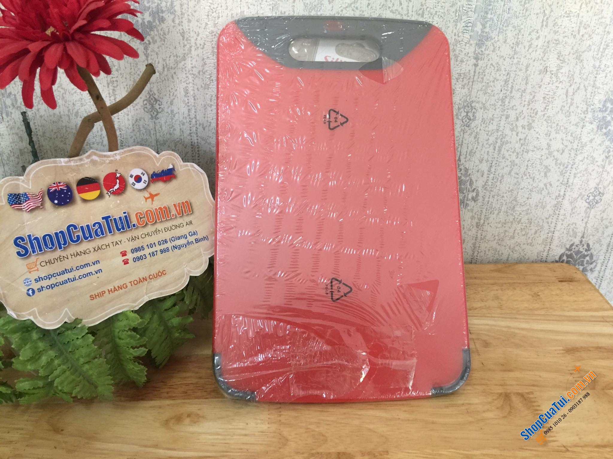 SET THỚT KHÁNG KHUẨN + DAO SILIT MÀU ĐỎ.