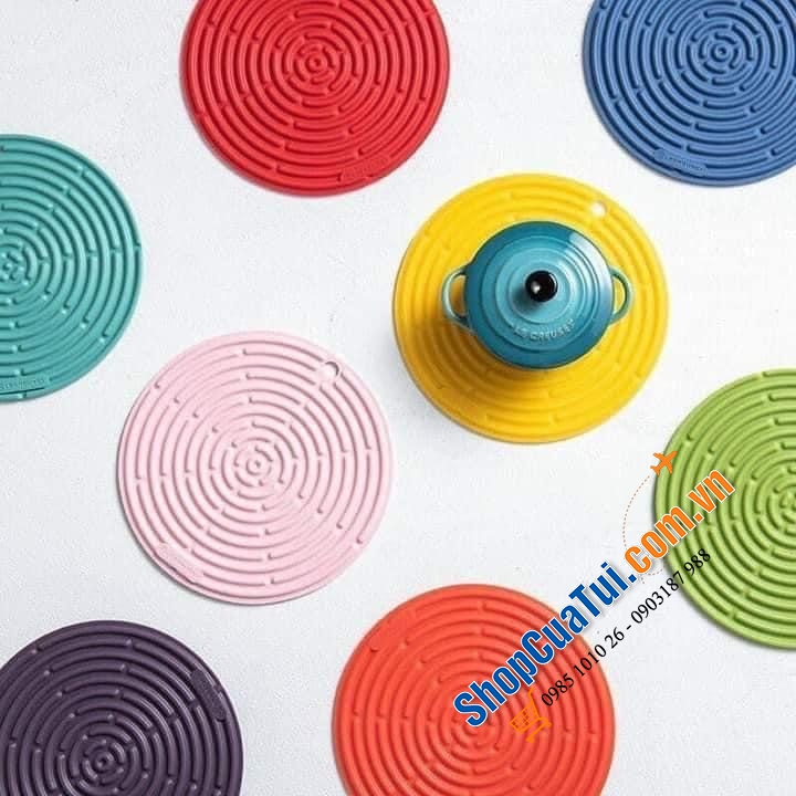 LÓT NỒI SILICON LE CREUSET - Màu Đỏ, cam, đen, hồng, xanh blue, xanh cổ vịt