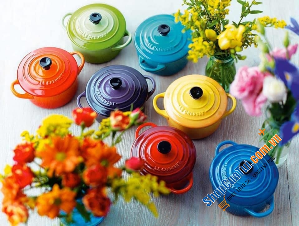 Set 4 Nồi mini của Le Creuset 10cm màu đỏ đô cực kỳ độc đáo