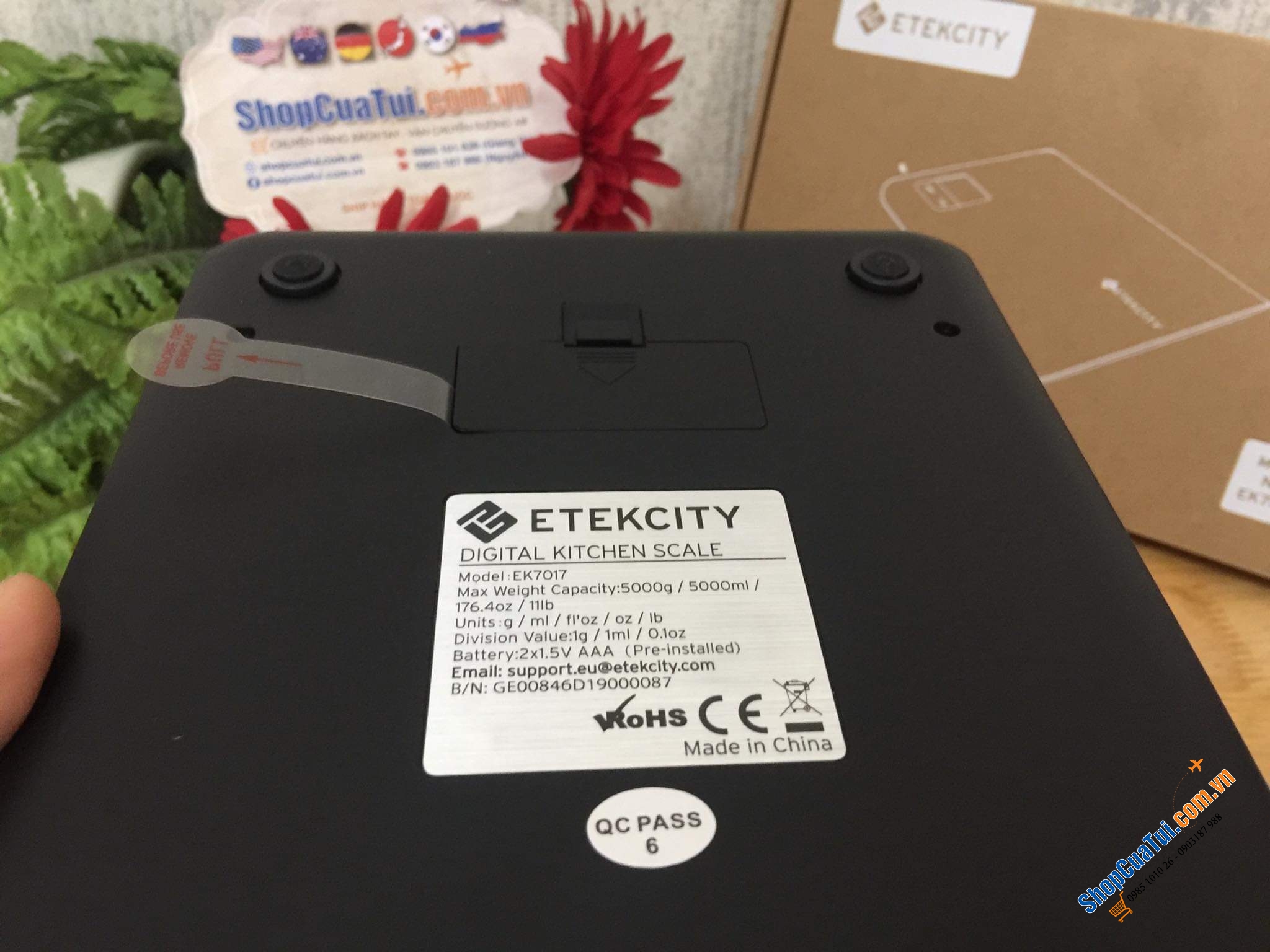 CÂN NHÀ BẾP VUÔNG CẢM ỨNG ETEKCITY.