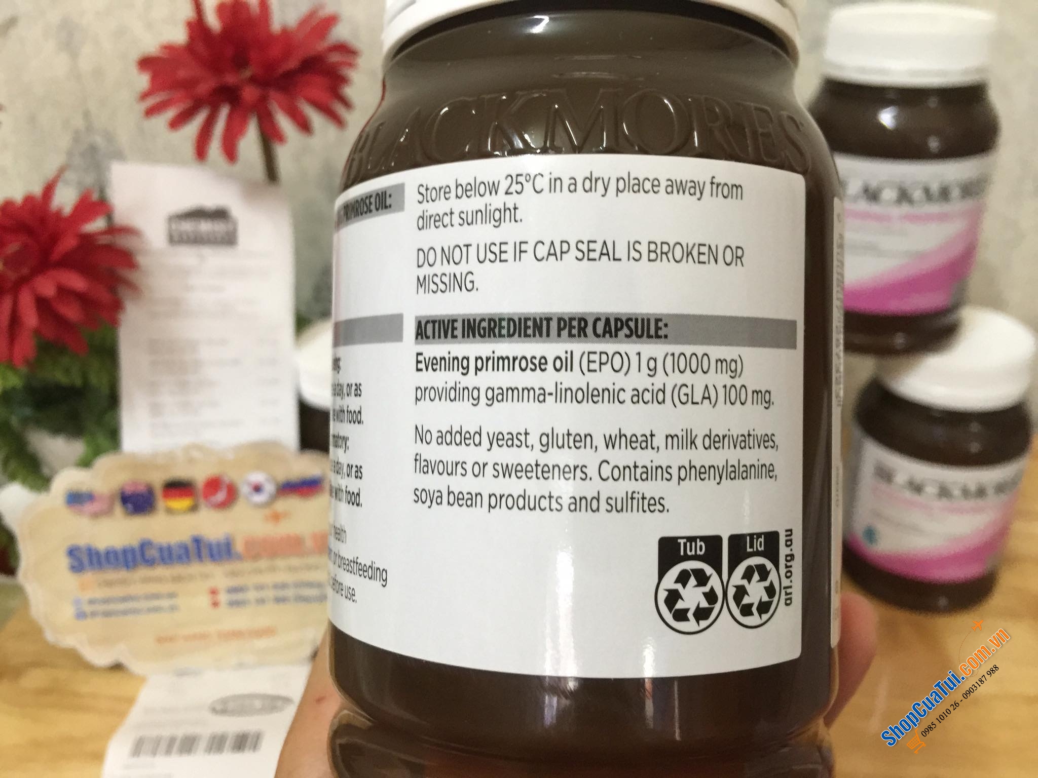 Tinh dầu hoa anh thảo Blackmores Evening Primrose Oil Skin Health Vitamin 190 Capsules - cân bằng nội tiết, đẹp da, tăng cường sức khoẻ hàm lượng anh thảo cao 1000mg