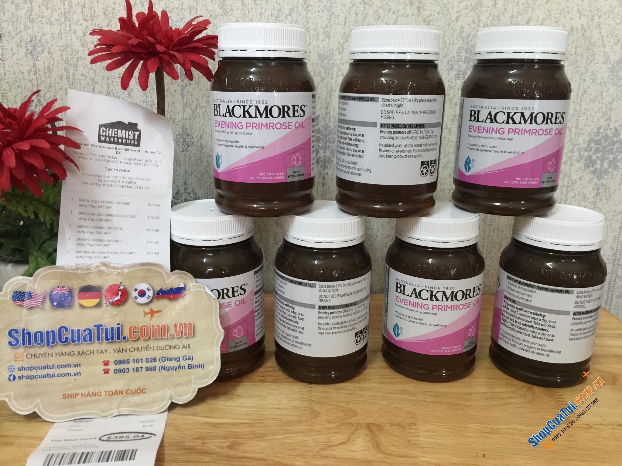 Tinh dầu hoa anh thảo Blackmores Evening Primrose Oil Skin Health Vitamin 190 Capsules - cân bằng nội tiết, đẹp da, tăng cường sức khoẻ hàm lượng anh thảo cao 1000mg