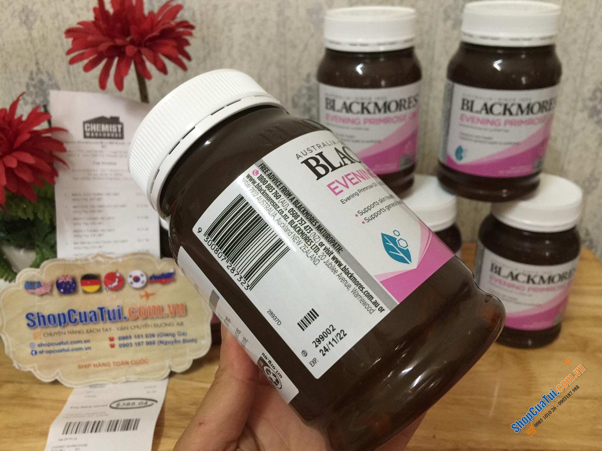 Tinh dầu hoa anh thảo Blackmores Evening Primrose Oil Skin Health Vitamin 190 Capsules - cân bằng nội tiết, đẹp da, tăng cường sức khoẻ hàm lượng anh thảo cao 1000mg