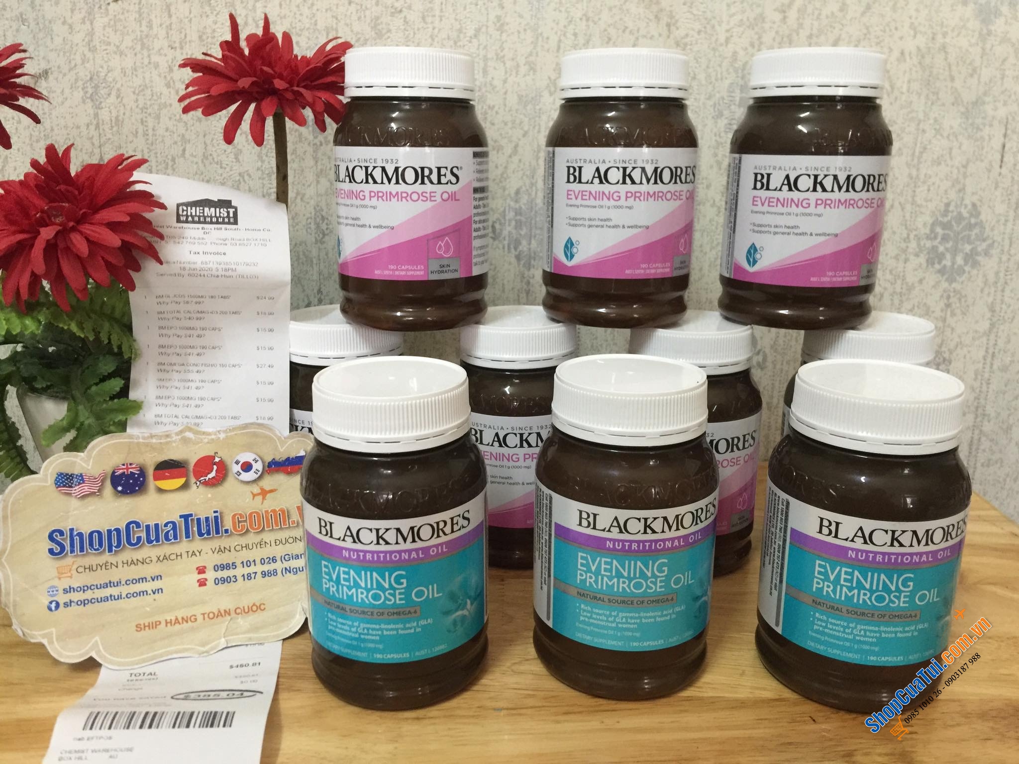 Tinh dầu hoa anh thảo Blackmores Evening Primrose Oil Skin Health Vitamin 190 Capsules - cân bằng nội tiết, đẹp da, tăng cường sức khoẻ hàm lượng anh thảo cao 1000mg