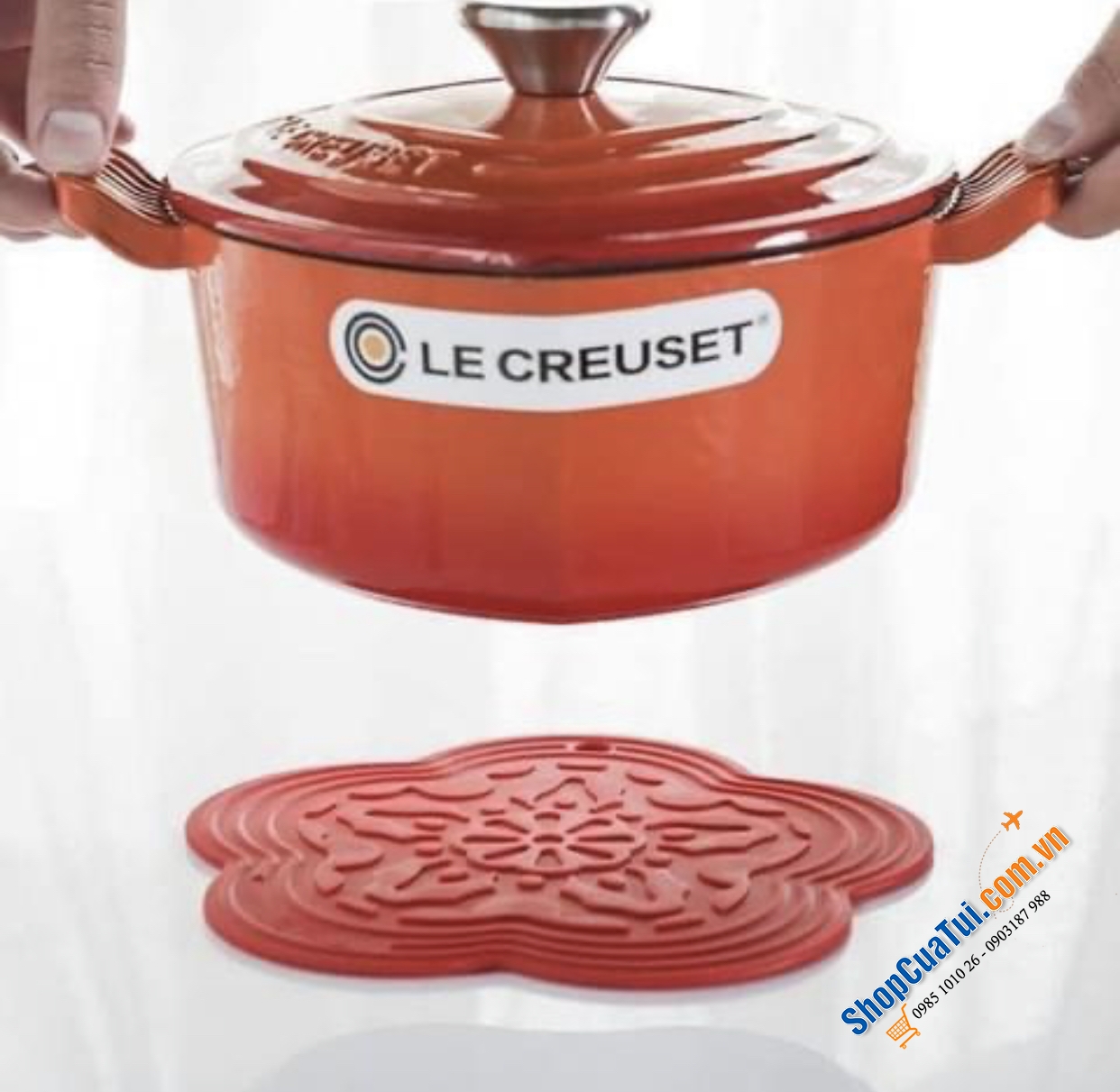 LÓT NỒI LE CREUSET HOẠ TIẾT HOA 20 CM.