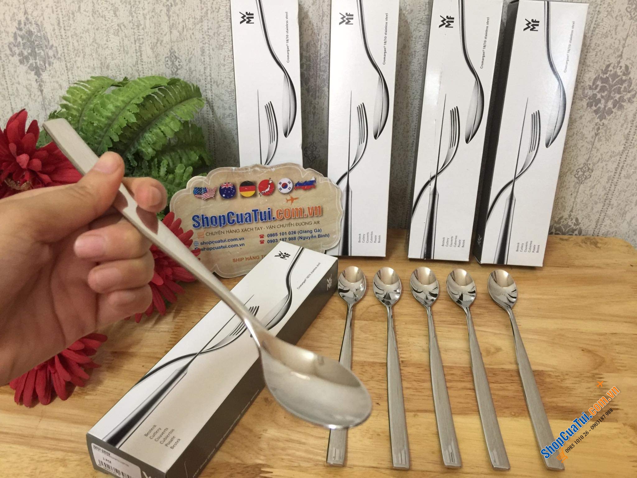 SET 6 THÌA CÁN DÀI WMF 21 cm.