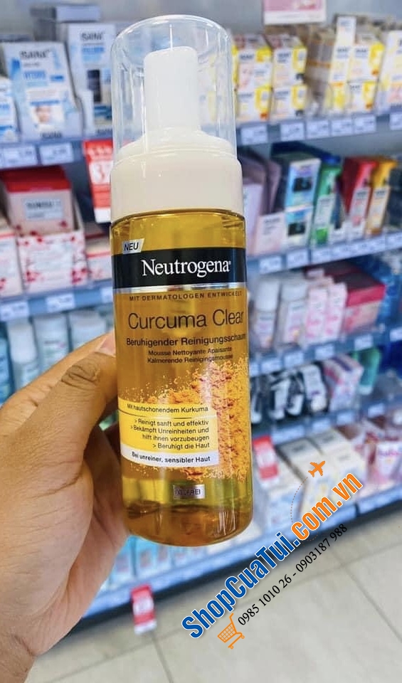 Sữa rửa mặt NGHỆ tạo bọt của Neutrogena. Sản xuất từ tinh chất nghệ, đặc biệt tốt với da đang bị mụn.