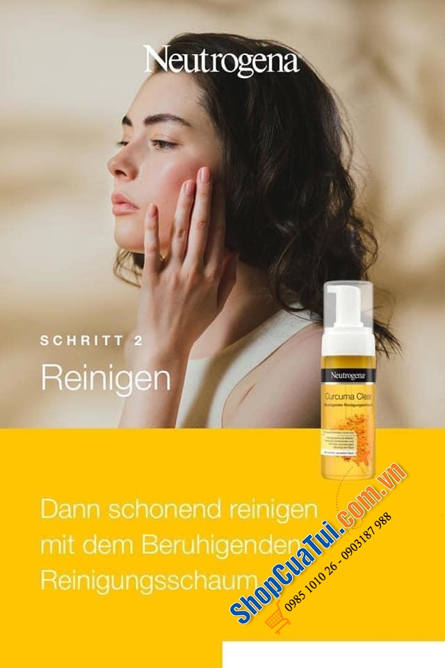 Sữa rửa mặt NGHỆ tạo bọt của Neutrogena. Sản xuất từ tinh chất nghệ, đặc biệt tốt với da đang bị mụn.