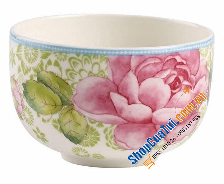 SET 6 BÁT ĂN CƠM VILLEROY BOCH - ROSE COTTAGE - VIỀN XANH DA TRỜI.