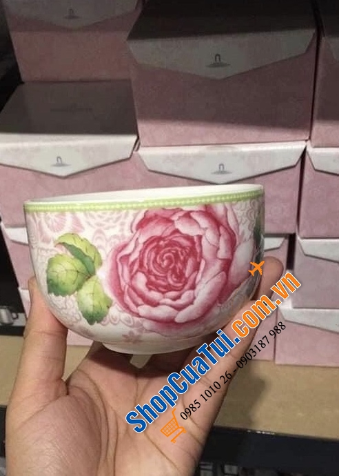 SET 6 BÁT ĂN CƠM VILLEROY BOCH - ROSE COTTAGE - VIỀN XANH DA TRỜI.