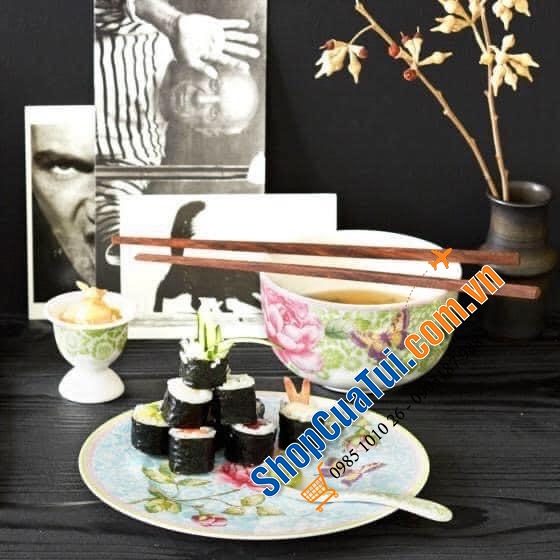 SET 6 BÁT ĂN CƠM VILLEROY BOCH - ROSE COTTAGE - VIỀN XANH DA TRỜI.