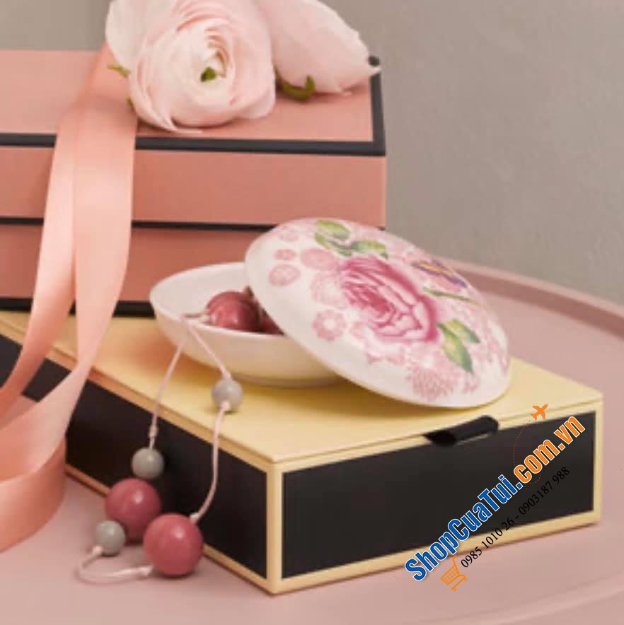 HỘP ĐỰNG ĐỒ TRANG SỨC - HẠT NGŨ CỐC - BÁNH QUY NHỎ VILLEROY BOCH ROSE COTTAGE.