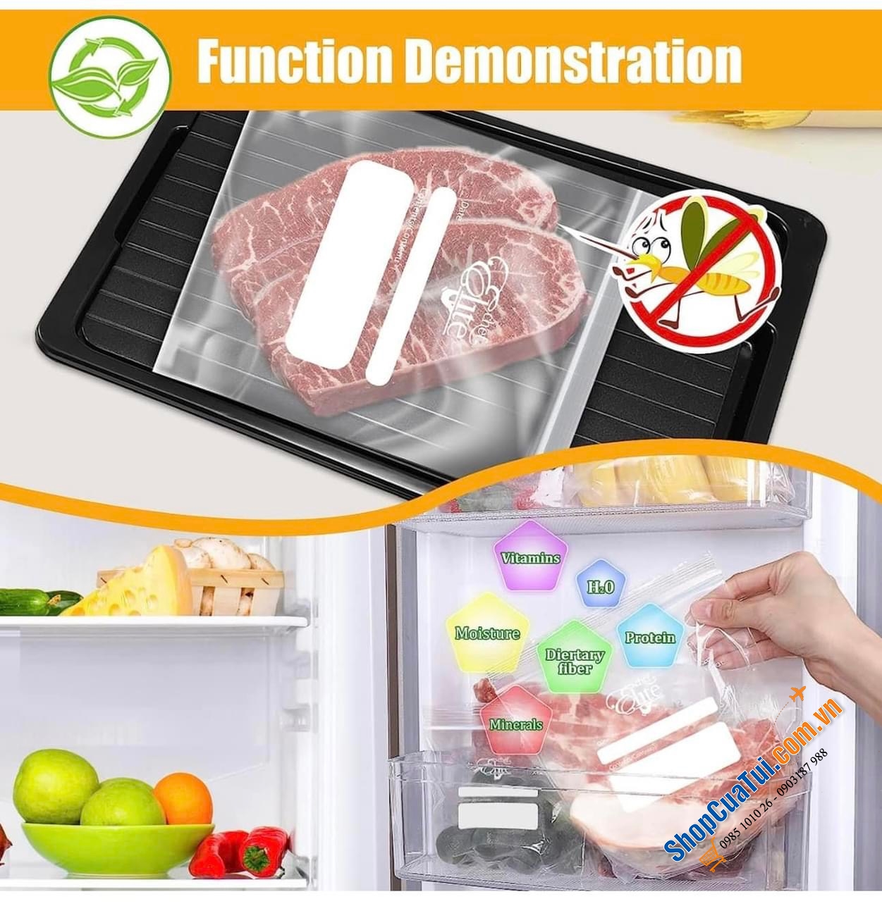 THỚT RÃ ĐÔNG GEMITTO KÈM KHAY HỨNG NƯỚC