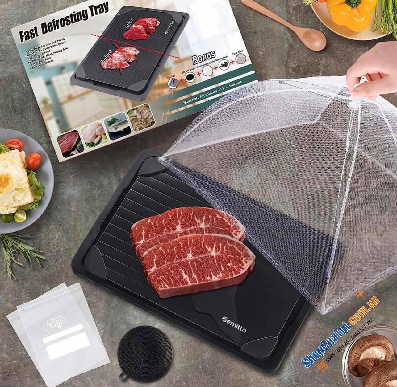 THỚT RÃ ĐÔNG GEMITTO KÈM KHAY HỨNG NƯỚC