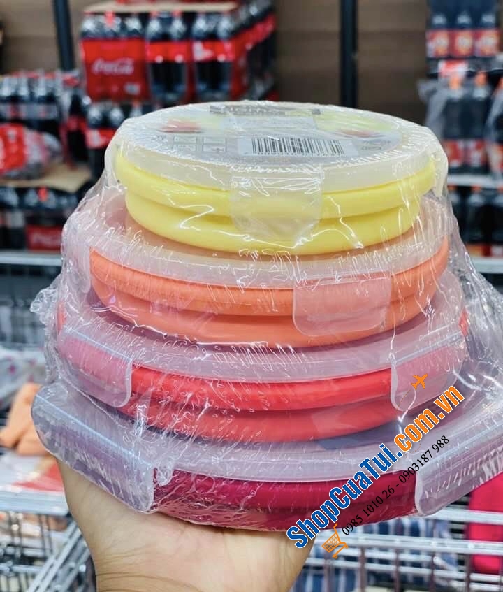 SET 4 HỘP ĐỰNG ĐỒ ĂN BẰNG SILICON HOME CREATIO - HÀNG NỘI ĐỊA ĐỨC.